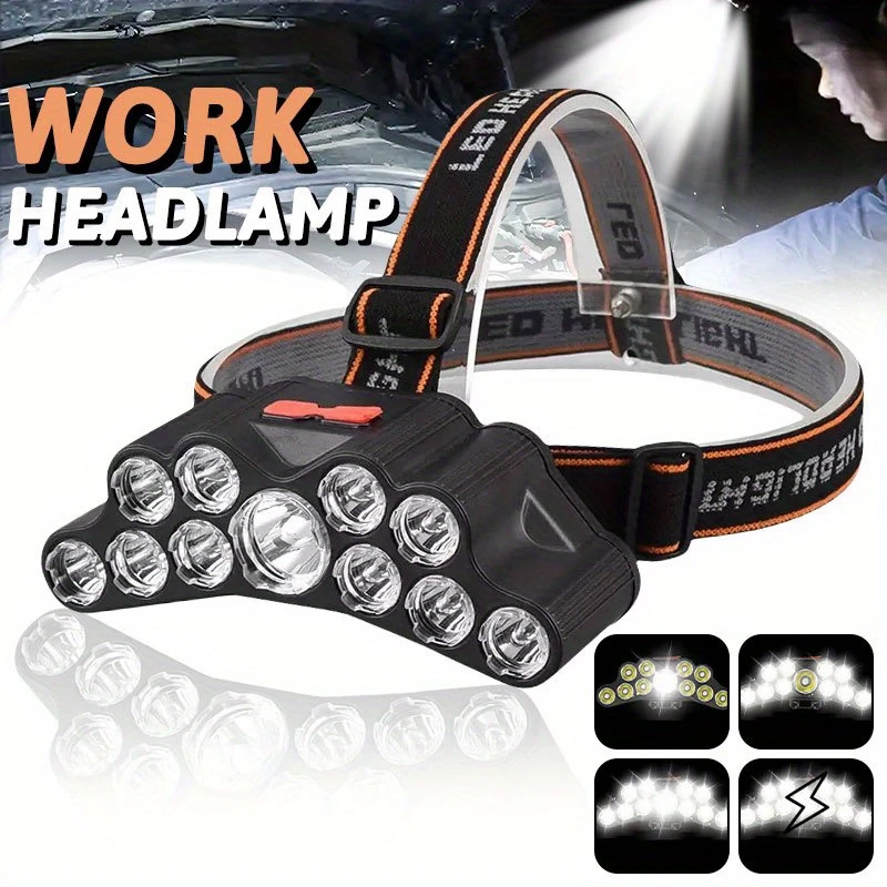 Fishing Headlamp - Lampe frontale à 11 LED, lumière