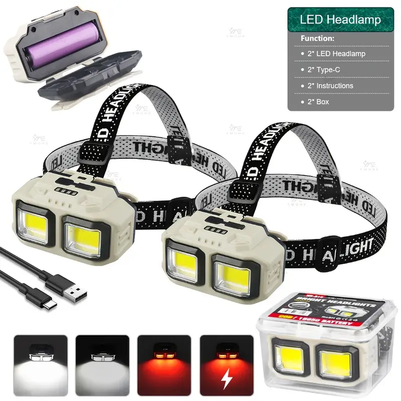 Lampe frontale LED COB Recharg - Fishing Headlamp avis et prix